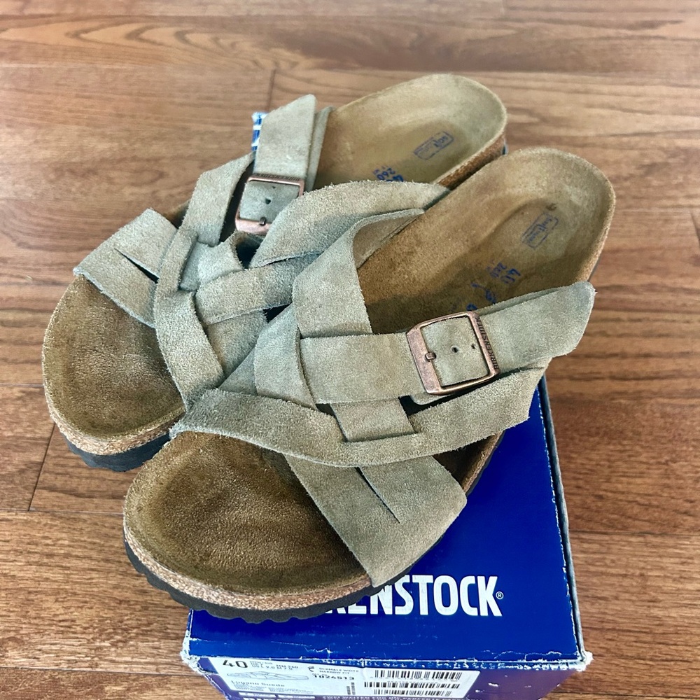 Birkenstock Suede Lugano footbed Sandals size 40N